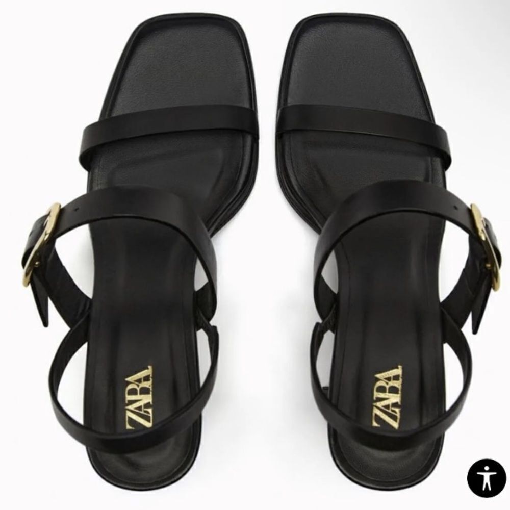 Elegant Black Heeled Sandals - Picture 2 of 9